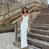 Yazu Rosette Premium Maxi Dress in White - Alamode By Akanksha
