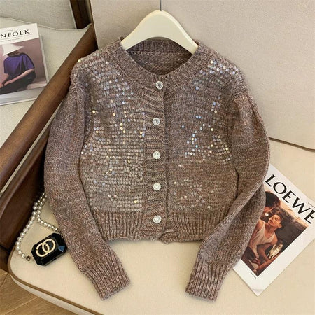 Brown - Dua Button Down Sweater