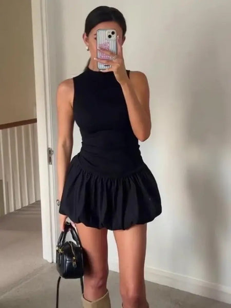 Black - Cairo Statement Summer Dress in Black