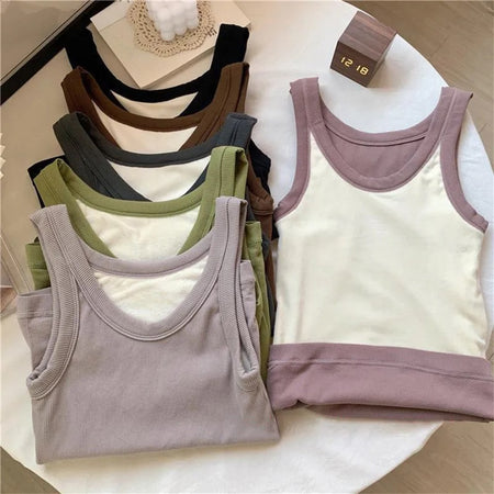 Maya Warm Tank Tops with Fleece Lining