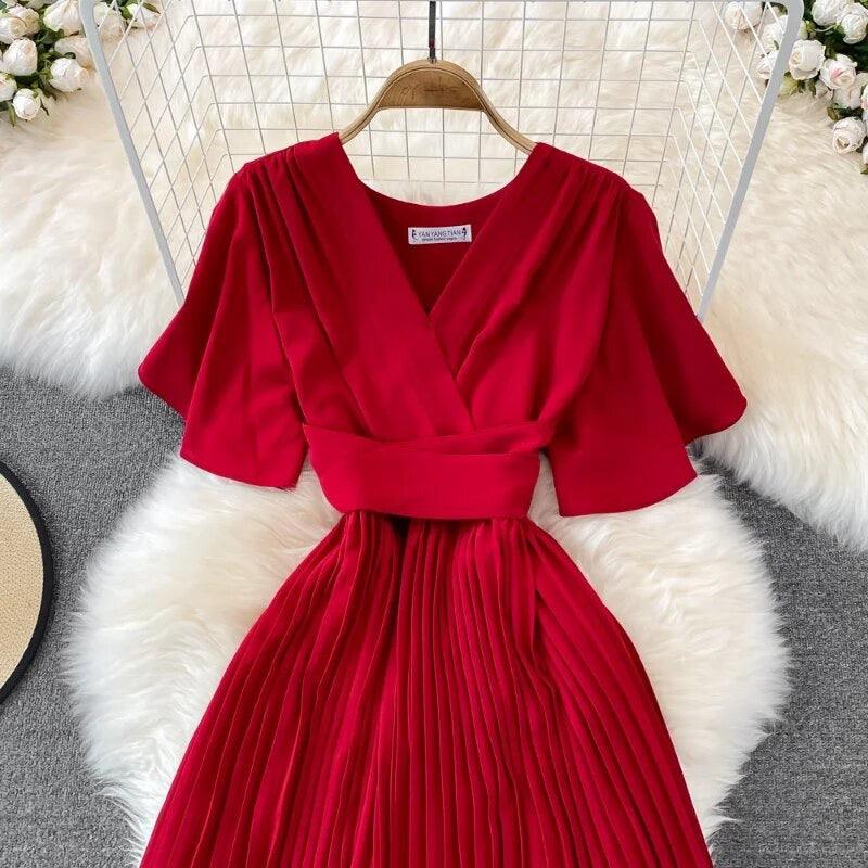 Terry Pleated Luxe Summer Dress - Alamode By Akanksha