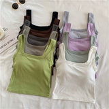 Jared Tank Tops with Inbuilt Bra In Green