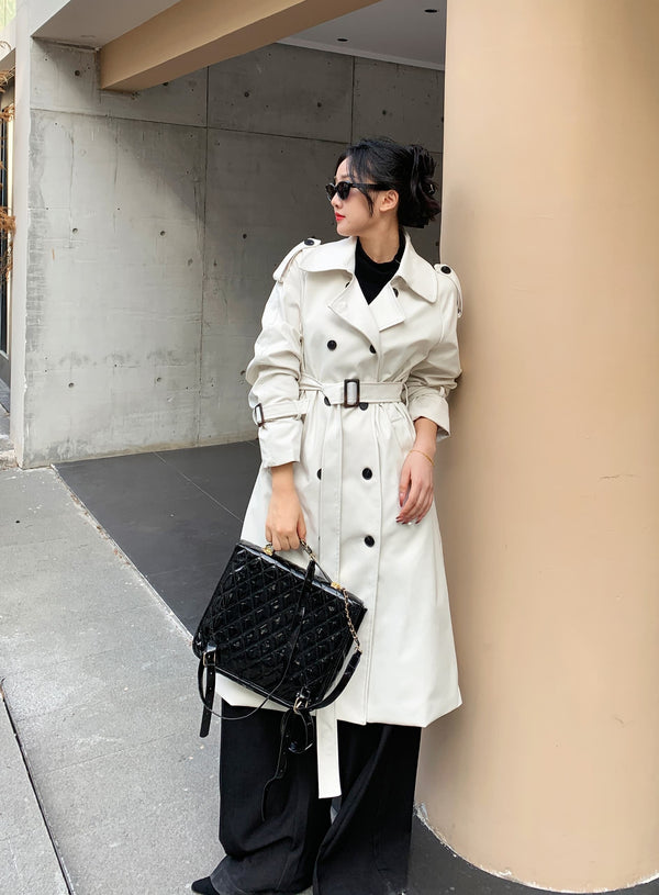 Essie Statement Premium Trenchcoat In Grey