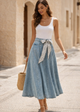 Cleo Denim Midi Skirt