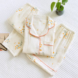 Perry Cotton Nightsuit-Set Of 3 In Beige