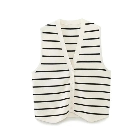 Striped - Dolo Statement Vest Summer Casual Tops
