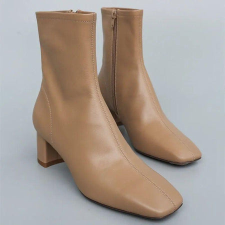 Brown - Dan Short Leather Ankle Boots
