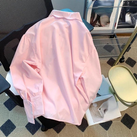 Rose Summer Oversized Shirt in Pink - Alamode By Akanksha