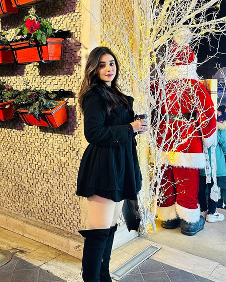 Terra Fur Detailed Double Breasted Overcoat