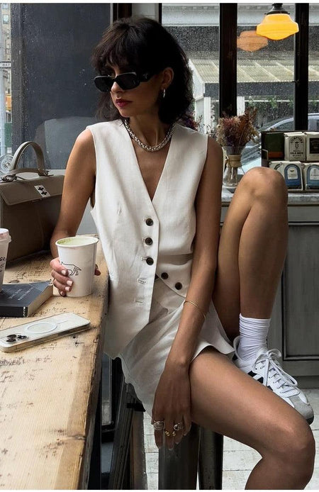 Bodrum Linen Coord Set - Alamode By Akanksha