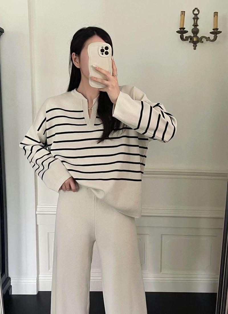 Rachel Striped Woolen Coord Set - Alamode By Akanksha
