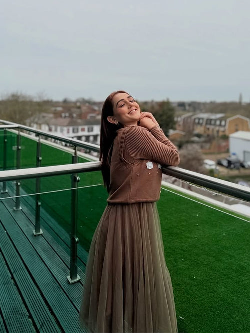 Mayfair Woolen Dress With Vest Top