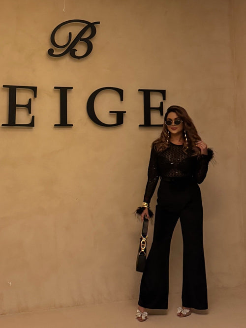 Adelie Fur Velvet Jumpsuit