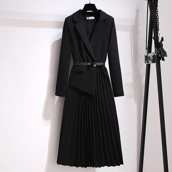 Nova Elegant Pleated Blazer Dress - Alamode By Akanksha