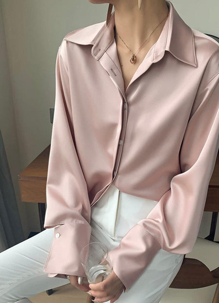 Pink - Delilah Luxe Satin Shirt