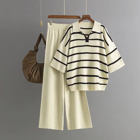 Beige - Sorrento Knitted Cotton Co-ord Set