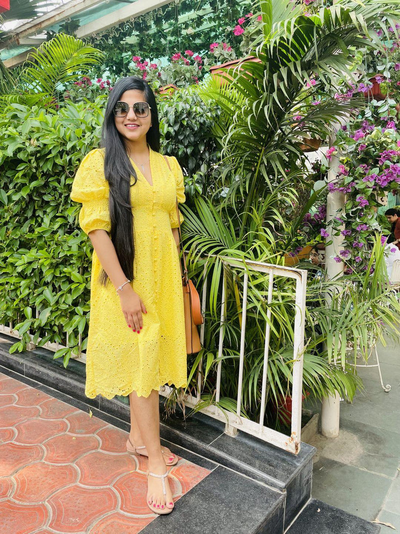 Luna Summer Cotton Eyelet Dress - Alamode By Akanksha
