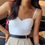 Rome Tank Tops with Inbuilt Bra In White