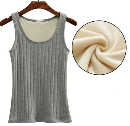 Grey - Roy Warm Tank Tops with Fleece Lining