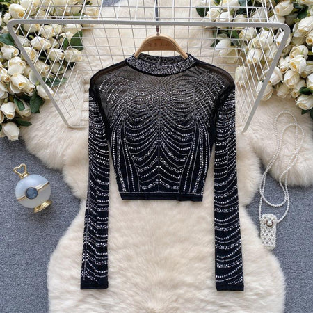 Black - Mariam Hotfix Party Top