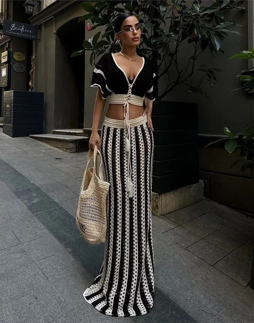 Sikoy Crochet Holiday Coord - Resortwear In Black