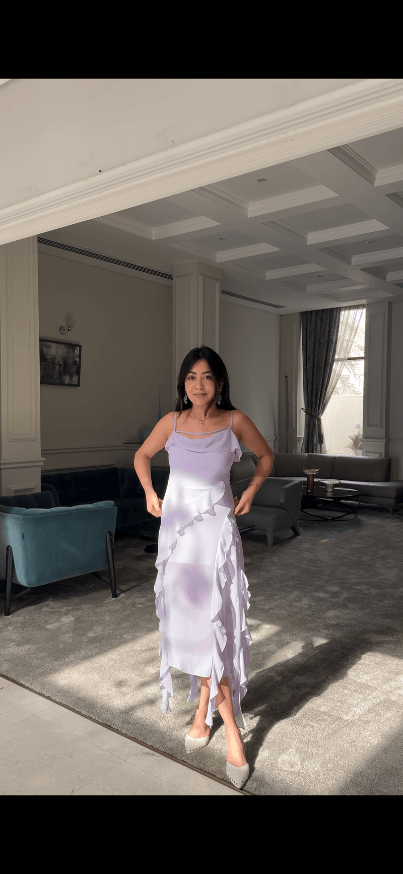 Lavender Dreams Ruffled Maxi Dress - Alamode By Akanksha