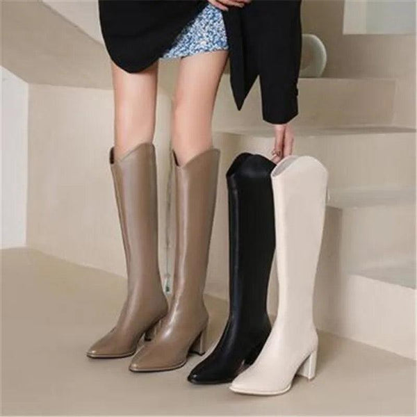 Oslo Knee High Leather Boots - Alamode By Akanksha