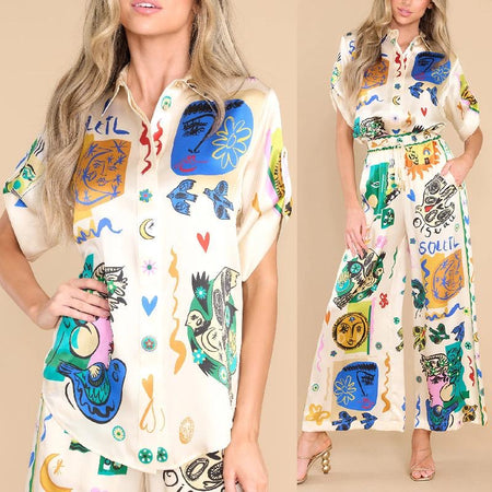 Harvey Summer Holiday Abstract Coord Set In Multicolor