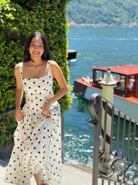 Neiman Polka Summer Holiday Maxi Dress In Off-White