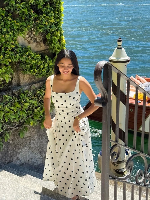 Neiman Polka Summer Holiday Maxi Dress In Off-White