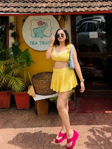 Gabin 2 Pcs Floral Swimsuit With Skirt