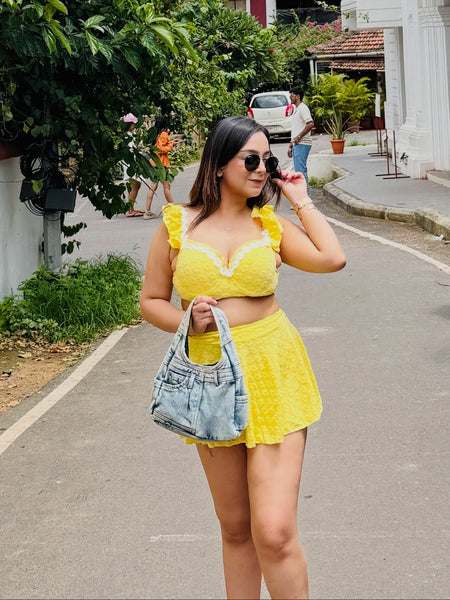 Gabin 2 Pcs Floral Swimsuit With Skirt