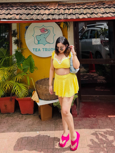 Gabin 2 Pcs Floral Swimsuit With Skirt