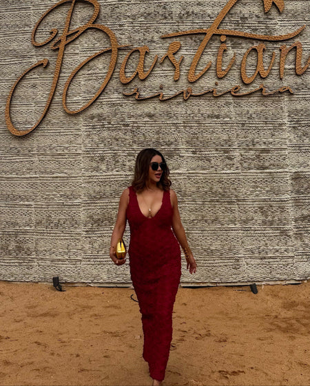 Cosmos Luxe 3D Floral Maxi Dress