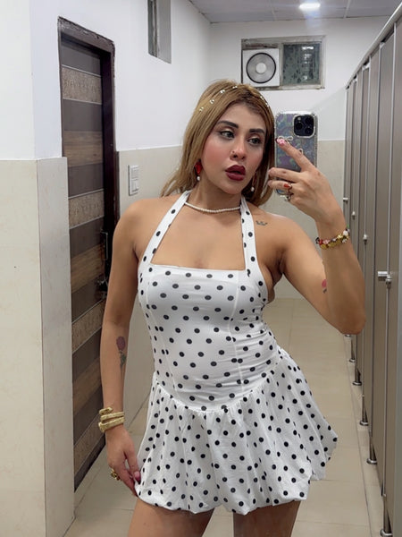 Alix Balloon Polka Mini Dress