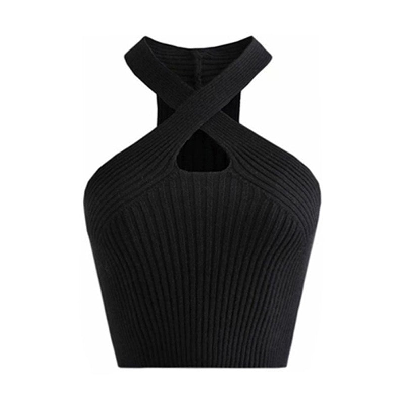 Sansa Statement Summer Tank Top In Black