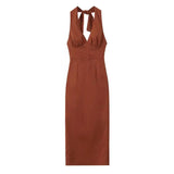 Harry Bodycon Midi Dress in Brown