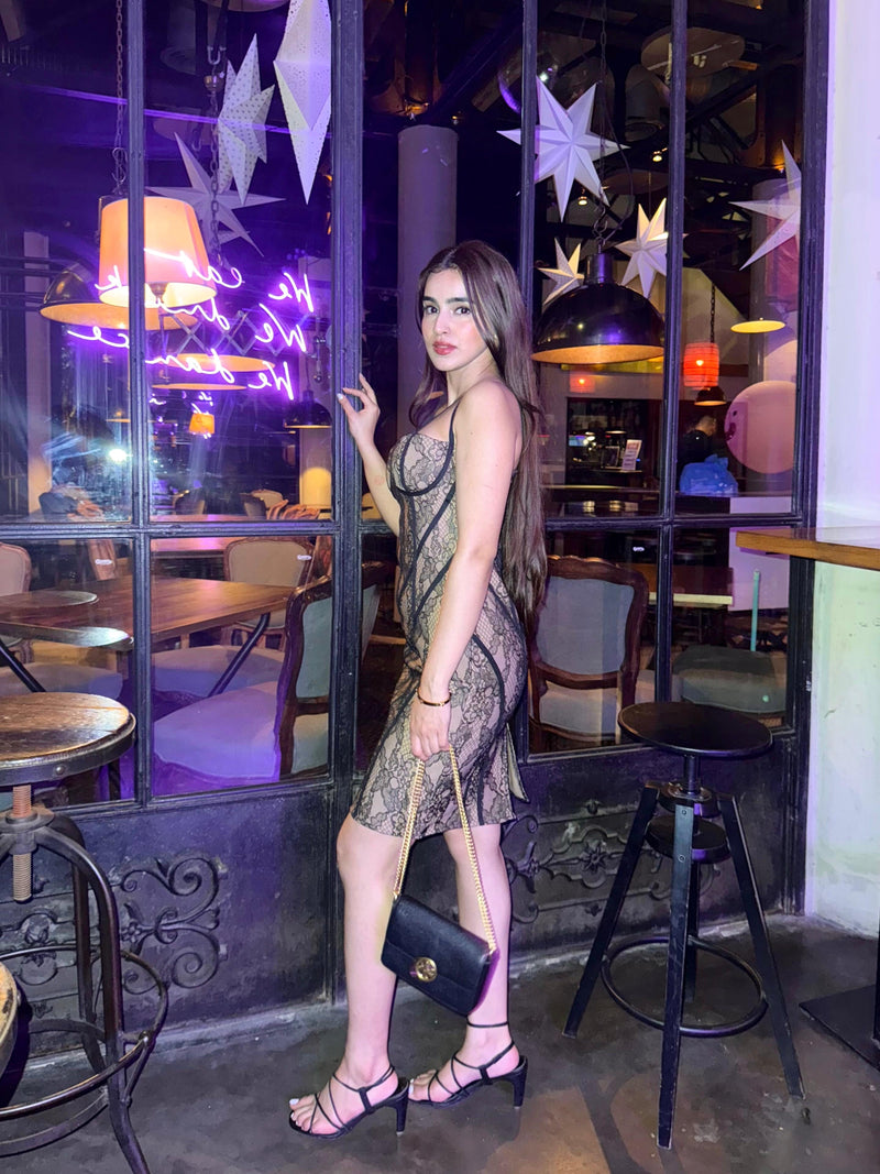 Serina Luxe Bandage Midi  Dress
