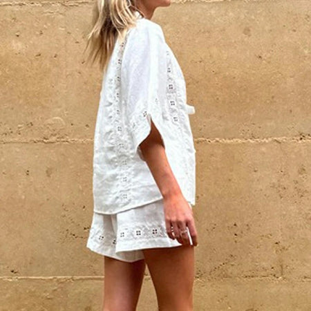 Maya Summer 2 Pc Coord Set In White