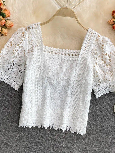 White - Meltem Crochet Blouse
