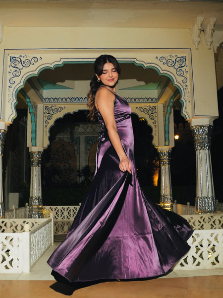 Holly Drop Waist Satin Maxi Dress