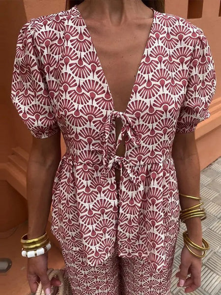 Laurie Summer 2 Pc Coord Set In Rust