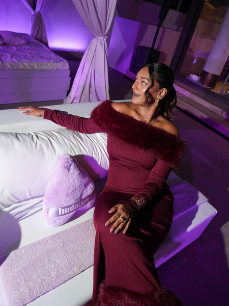 Renata Fur Off Shoulder Dress