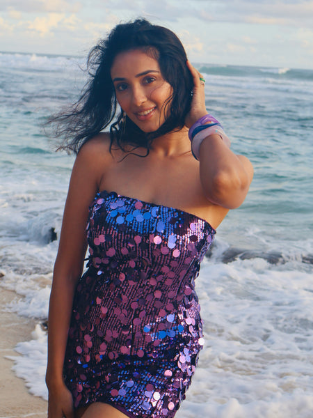 Honor Tube Sequin Mini Dress