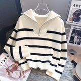 Mastro Striped Statement Sweater - Alamode By Akanksha