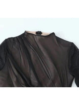 Reva Ruched Bodysuit in Black - Alamode By Akanksha