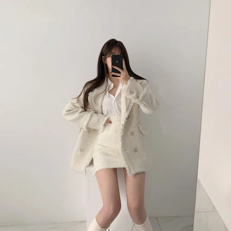 Jamie Tweed 2 Pc Set - Blazer and Skirt In Black