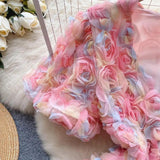 Laurel 3D Floral Dress - Alamode By Akanksha