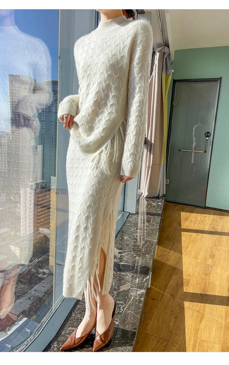 Jiah Winter Coord Set - Set of Sweater and Skirt