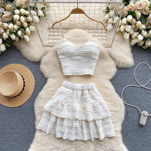 Raina 2 Piece Summer Coord Set - Resortwear In Beige
